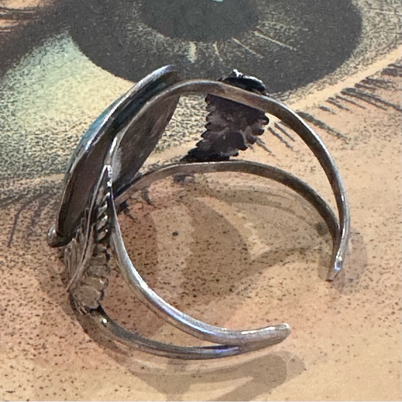 Rare Exceptional Vintage Old Pawn Dyer Blue Turquoise Sterling Silver Cuff - Picture 8 of 10